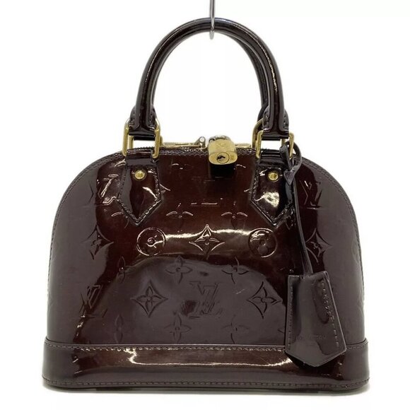 100% Authentic LOUIS VUITTON Alma BB Amarante Monogram Vernis Handbag 685-082924 - Picture 1 of 14